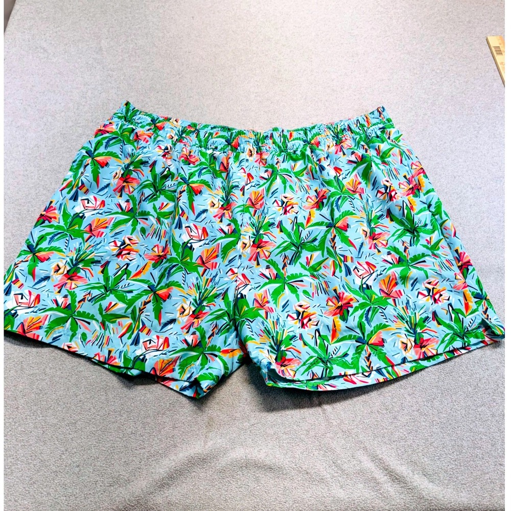 Caribbean Swimwear Mens 3XB Swim Trunks Tropical Palm Sailboat Big Tall Shorts